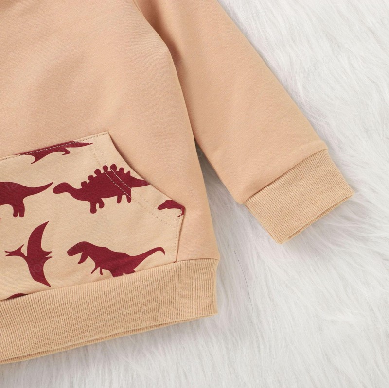 Boy Clothing Set Cute Dinosaur With Big Pocket Design Hoodies +Pants Autumn Cotton Soft Kids clothes 2 Piece sets 0-24 months