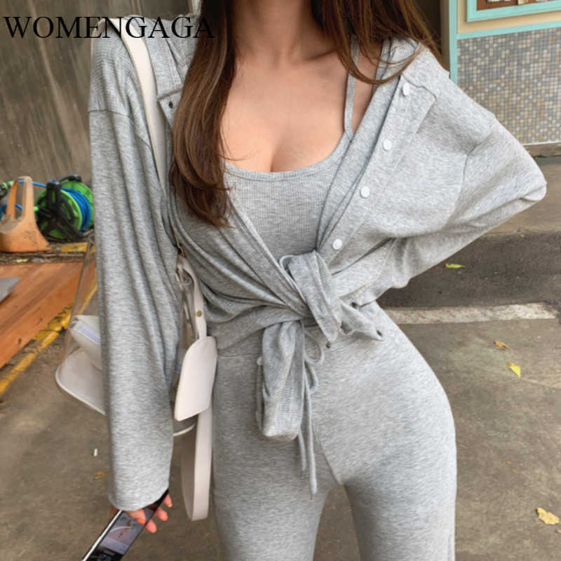 WOMENGAGA Autumn Winter Korean Women Set Fashion Causal Three-piece Vest + Cardigan Coat Trousers 3T59 210603, Gray
WOMENGAGA Autumn Winter Korean Women Set Fashion Causal Three-piece Vest + Cardigan Coat Trousers 3T59 210603, Gray