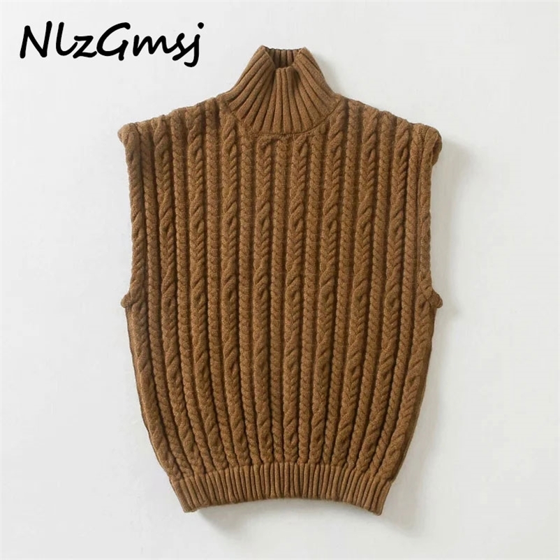Sweater Women High Neck Sleeveless Vest Tank Top Knitted Short Waistcoat Jumper Pullovers Autumn Spring Tops 210628, As picture
Sweater Women High Neck Sleeveless Vest Tank Top Knitted Short Waistcoat Jumper Pullovers Autumn Spring Tops 210628, As picture
