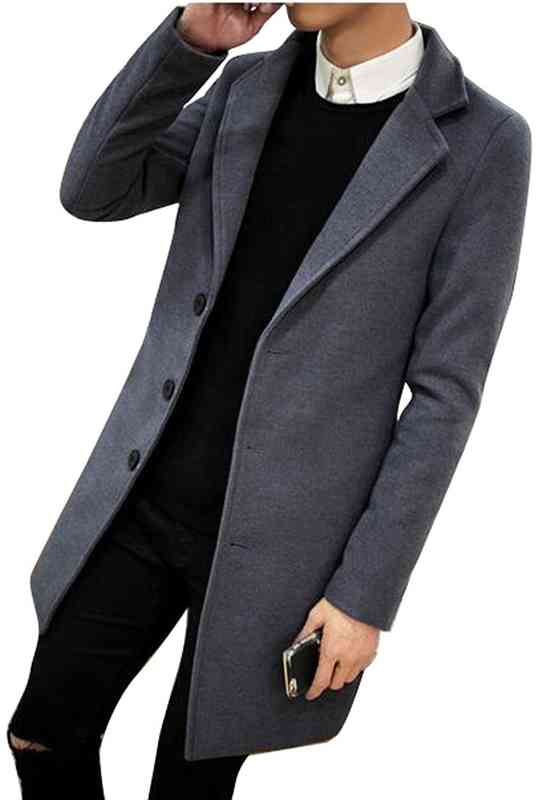 Mens Casual Single Breasted Slim Fit Wool Blended Pea Coat Long Winter Single Breasted Outerwear Mens
Mens Casual Single Breasted Slim Fit Wool Blended Pea Coat Long Winter Single Breasted Outerwear Mens