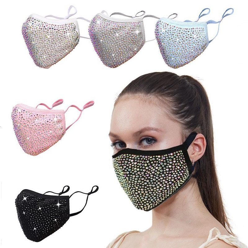 DHL Fashion Dustproof Mask Bling Bling Diamond Protective Masks PM2.5 Mouth Washable Reusable Women Colorful Rhinestones Face Mask FWF5008
DHL Fashion Dustproof Mask Bling Bling Diamond Protective Masks PM2.5 Mouth Washable Reusable Women Colorful Rhinestones Face Mask FWF5008