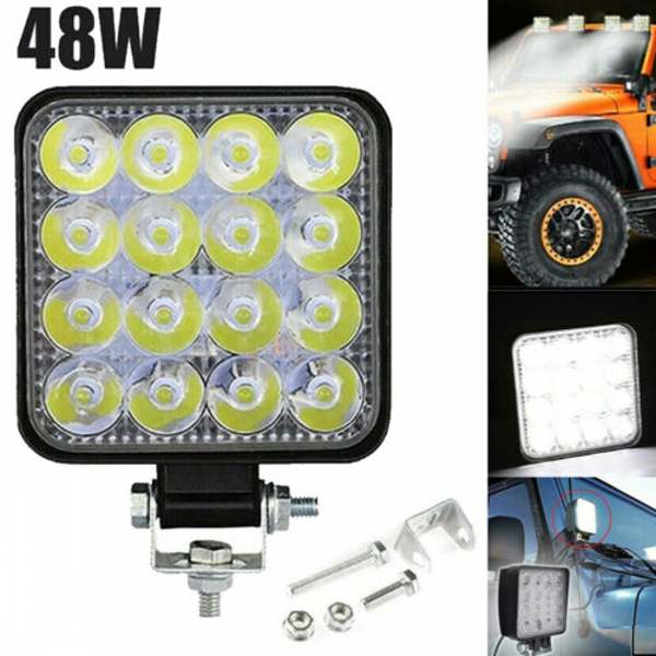 

48W Car LED Work Light Driving Light Flood Spot Combo Lamps ATV Offroad SUV Truck 12V 24V Lighting Bar Lamp Spotlight Modified Headlamp