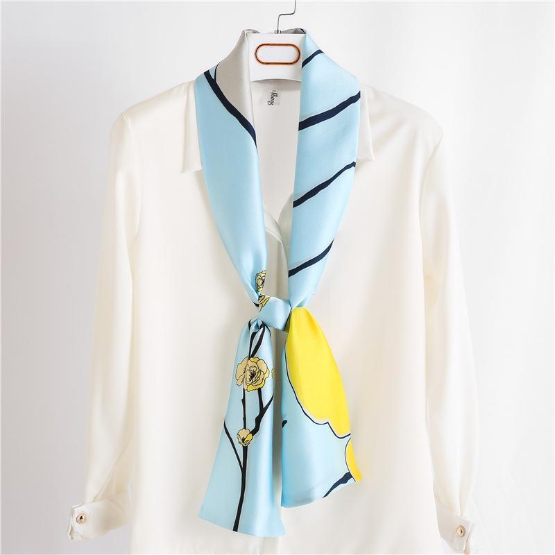 Scarves 2021 Korea Silk Chiffon Muffler Headscarf Flower Print Women Hair Tie Band Scarf, Blue;gray
Scarves 2021 Korea Silk Chiffon Muffler Headscarf Flower Print Women Hair Tie Band Scarf, Blue;gray