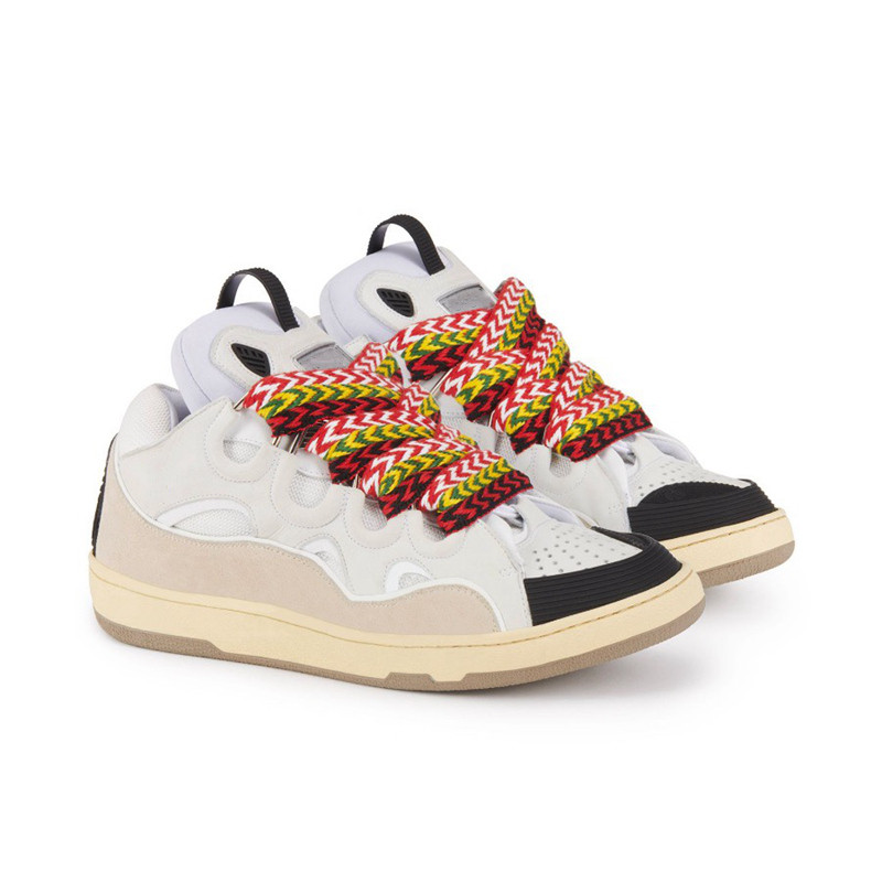 New Designer Women Colorful Brand Shoes Unisex Lace Up Vulcanized Sneakers Casual Men Flat Chunky Shoe Trainers Large Size Sports Lanvni Paris First layer cowhide, With box
New Designer Women Colorful Brand Shoes Unisex Lace Up Vulcanized Sneakers Casual Men Flat Chunky Shoe Trainers Large Size Sports Lanvni Paris First layer cowhide, With box