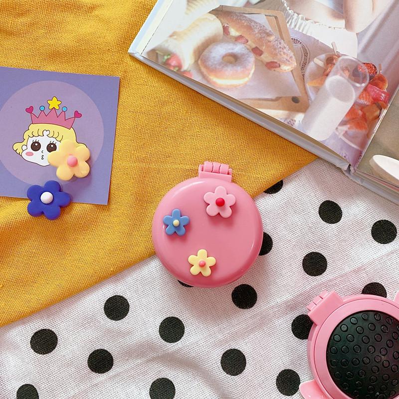 Hair Brushes Flip-over Folding Massage Comb Children Lovely Airbag Air Cushion Mini Portable Mirror Makeup Dual-purpose For Girls Kids