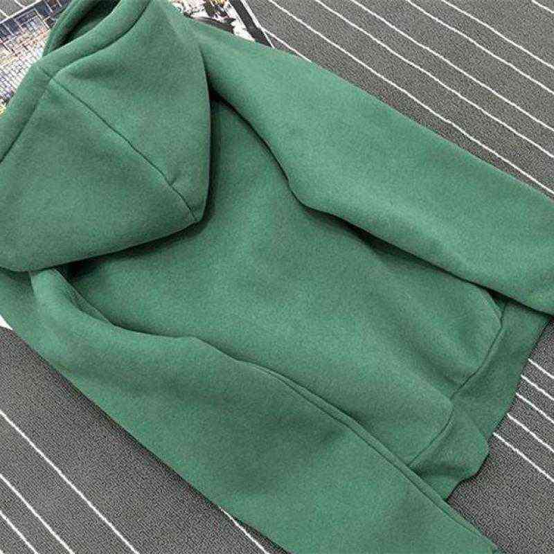 Autumn Winter Fleece Oh Yes Letter Harajuku Print Pullover Thick Loose Women Hoodies Sweatshirt Female Casual Coat 211109