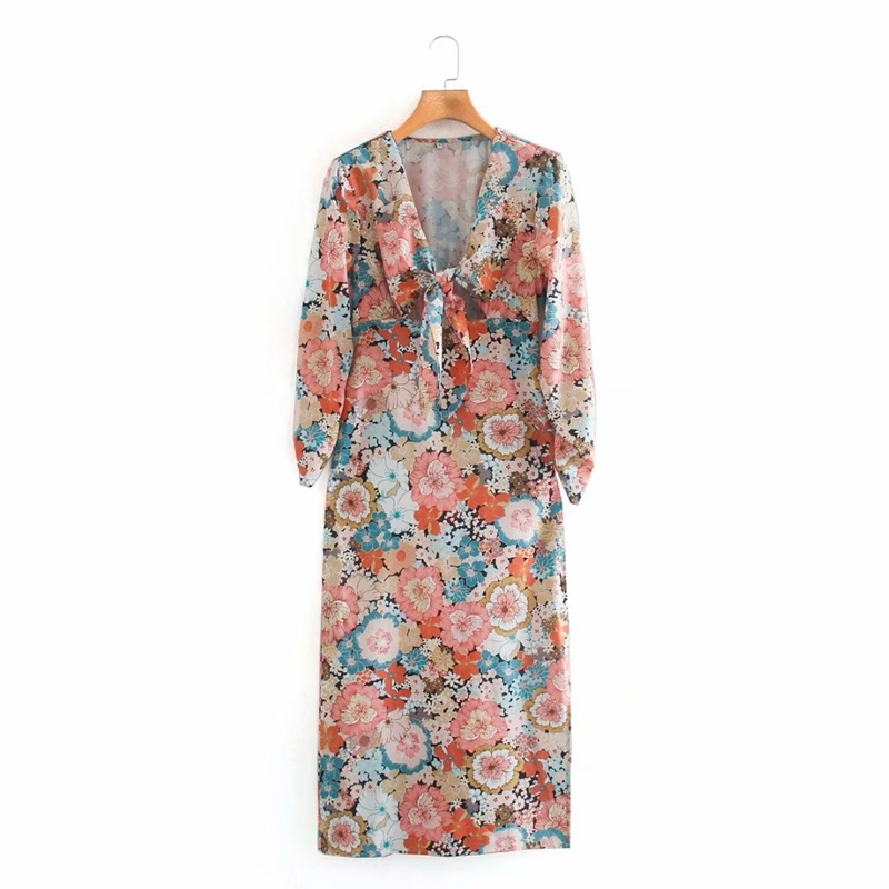 Fashion Lace Up Bow V neck Floral Dress Puff Sleeve Vintage Print Elegnat Party Lady Street Vacation NX9856 210525, Orange
Fashion Lace Up Bow V neck Floral Dress Puff Sleeve Vintage Print Elegnat Party Lady Street Vacation NX9856 210525, Orange