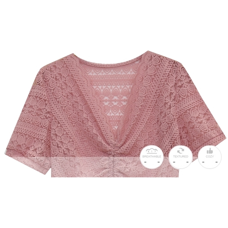 Summer Korean Clothes T-shirt Fashion Sexy Lace Hollow Out Women Tops Ropa Mujer Shirt Lace Up All Match Tees New T04826 T200614