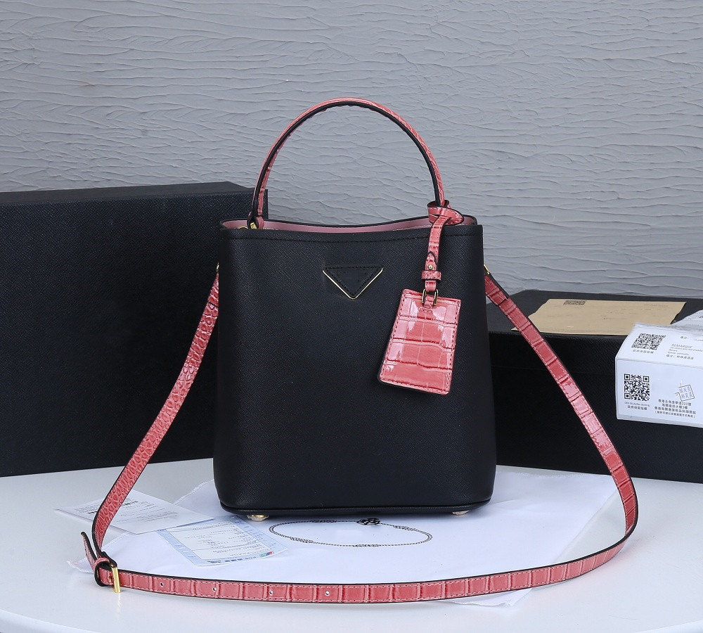 High Quality Fashion Luxury Designer Women's Double Bags Bucket Shoulder Prad Crossbody Bag Genuine Cowhide Leather Handbags Adjustable Strap, Black+red
High Quality Fashion Luxury Designer Women's Double Bags Bucket Shoulder Prad Crossbody Bag Genuine Cowhide Leather Handbags Adjustable Strap, Black+red