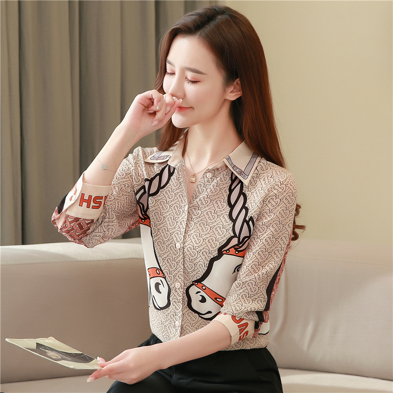 New Quality Luxury Silk Printed Shirts Long Sleeve Women's Designer Casual Blouses Plus Size Spring Autumn Elegant Office Ladies Button Tops, White
New Quality Luxury Silk Printed Shirts Long Sleeve Women's Designer Casual Blouses Plus Size Spring Autumn Elegant Office Ladies Button Tops, White