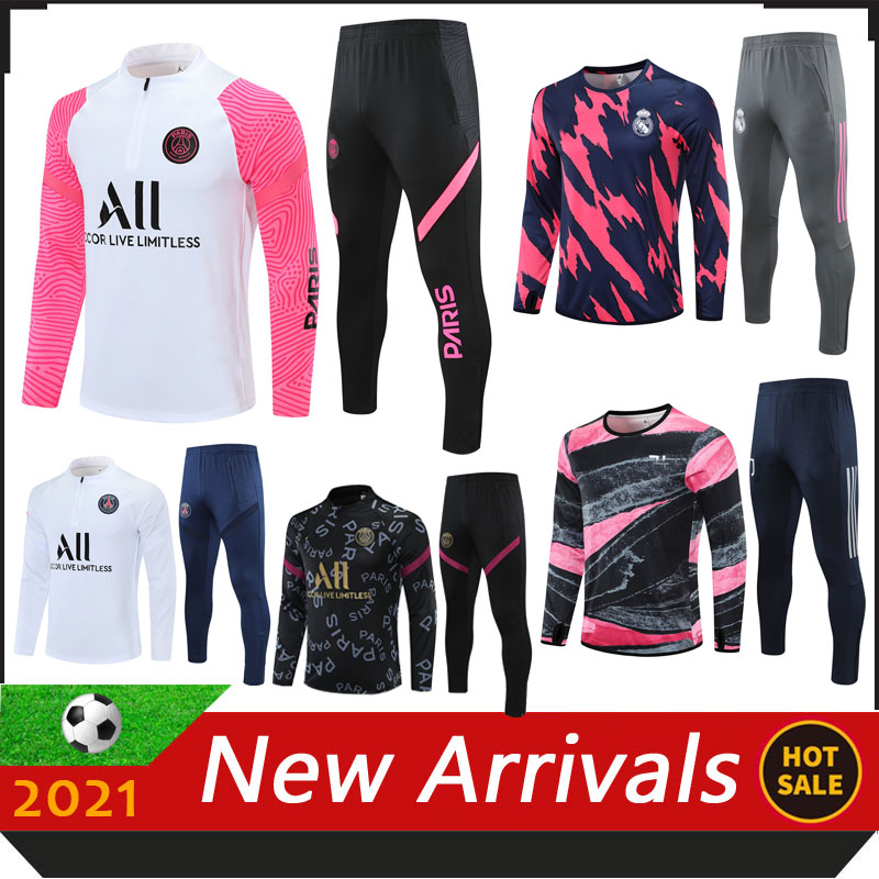 2021 Real Madrid Men Football Training Suits 20 21 Paris Soccer Tracksuit MBAPPE POGBA Survetement Maillots de Foot Enfants Kids Chandal Kit
2021 Real Madrid Men Football Training Suits 20 21 Paris Soccer Tracksuit MBAPPE POGBA Survetement Maillots de Foot Enfants Kids Chandal Kit