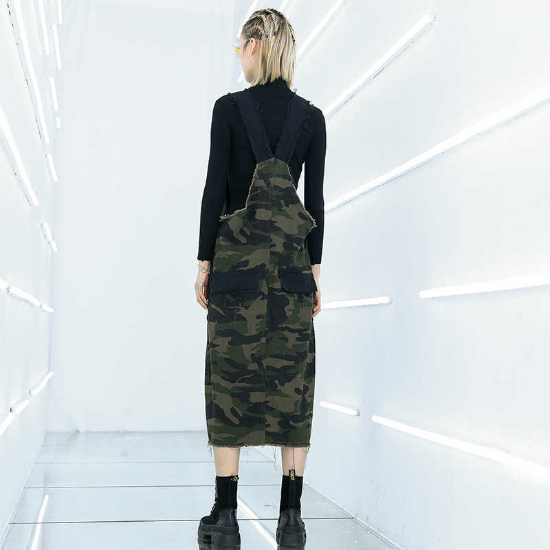 Spring and Summer Fashion Casual Loose Women's Dress Camouflage Plus Size Hip-hop Sports Street Style Strap 210615