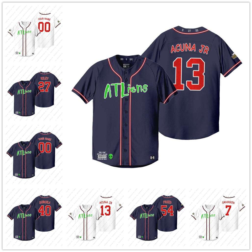 Outkast Atliens 13 Ronald Acuna Jr. jersey Youth 25th Anniversary 5 Freddie Freeman 7 Dansby Swanson Austin Riley Ehire Adrianza Womens Drew Smyly Marcell Ozuna, As picture
Outkast Atliens 13 Ronald Acuna Jr. jersey Youth 25th Anniversary 5 Freddie Freeman 7 Dansby Swanson Austin Riley Ehire Adrianza Womens Drew Smyly Marcell Ozuna, As picture
