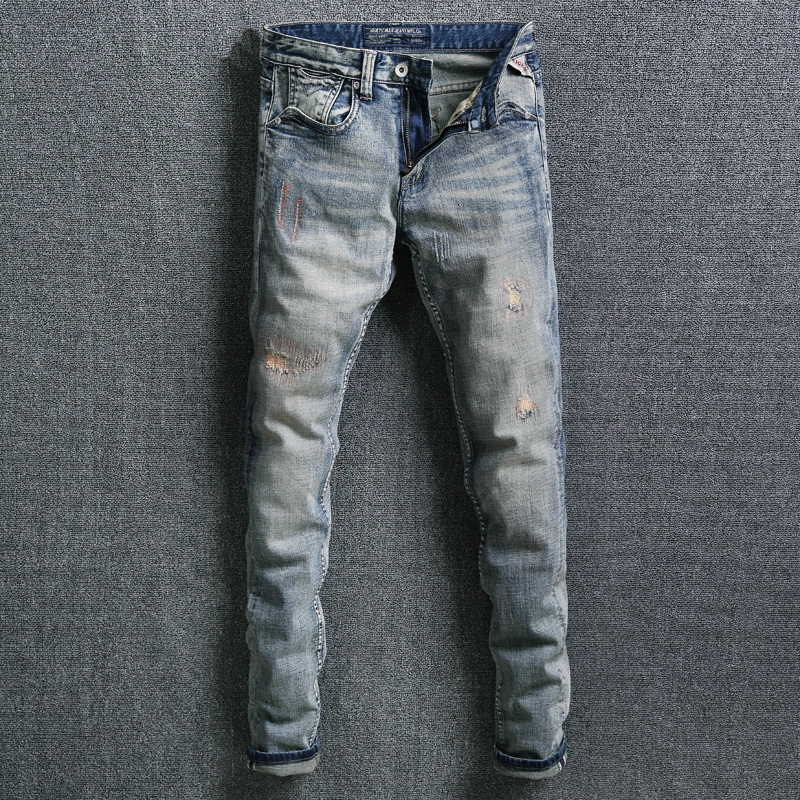 2021 New Italy Style Fashion Retro Wash Slim Fit Classical Ripped Men Elastic Denim Pants Homme Streetwear Hip Hop Jeans 1iz8, Retro color
2021 New Italy Style Fashion Retro Wash Slim Fit Classical Ripped Men Elastic Denim Pants Homme Streetwear Hip Hop Jeans 1iz8, Retro color