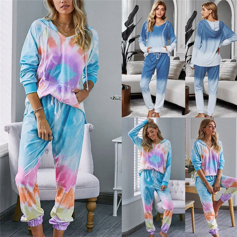 2021 New Roupa Feminina 2 Ps Outono Casual Tie Dye Gradiente Terno Manga Longa Com Capuz Bolso Homewear Sweatpants Define Mais Tamanho Agasa, Blue
2021 New Roupa Feminina 2 Ps Outono Casual Tie Dye Gradiente Terno Manga Longa Com Capuz Bolso Homewear Sweatpants Define Mais Tamanho Agasa, Blue
