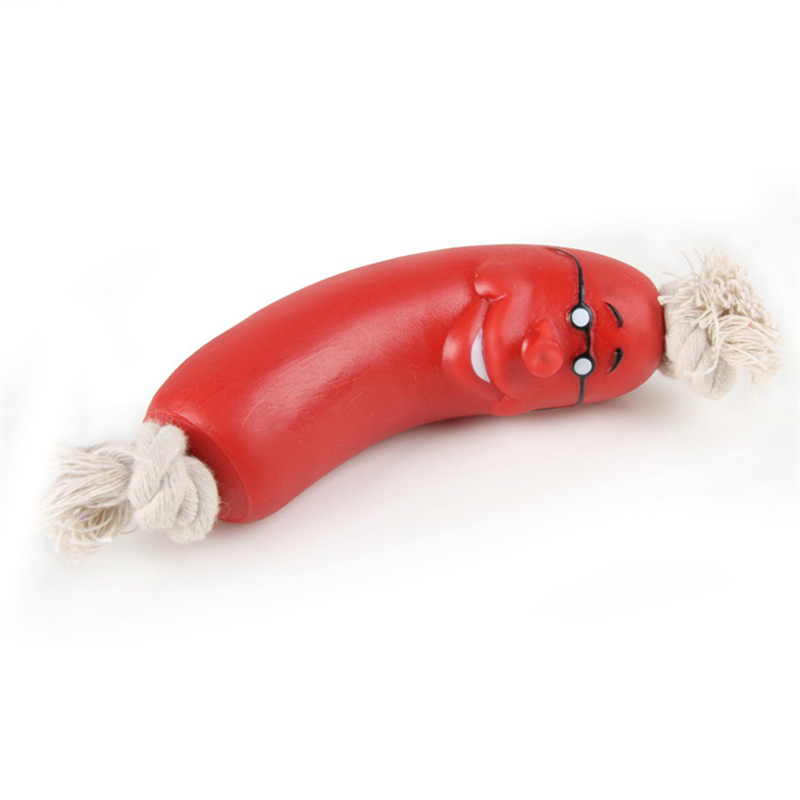 free shipping Funny pet toys sausage for pets healthy latex dog Ultra Bouncy Durable Dog Chew toy Puppy Teething Toys and Pet Cleans Teet