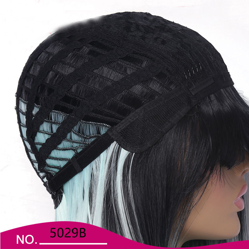 Beautiful Long Straight Pink Ombre Synthetic Fiber Hair Wig for Women free shiping