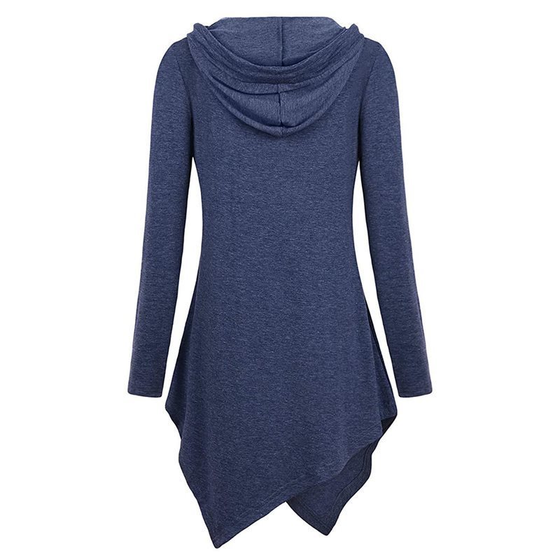 Sisjuly Casual Plus Size Black Gothic Streetwear Women Hoodies Loose Hooded Plain Asymmetric Tops Female Autumn Sweatshirt Thin 201102