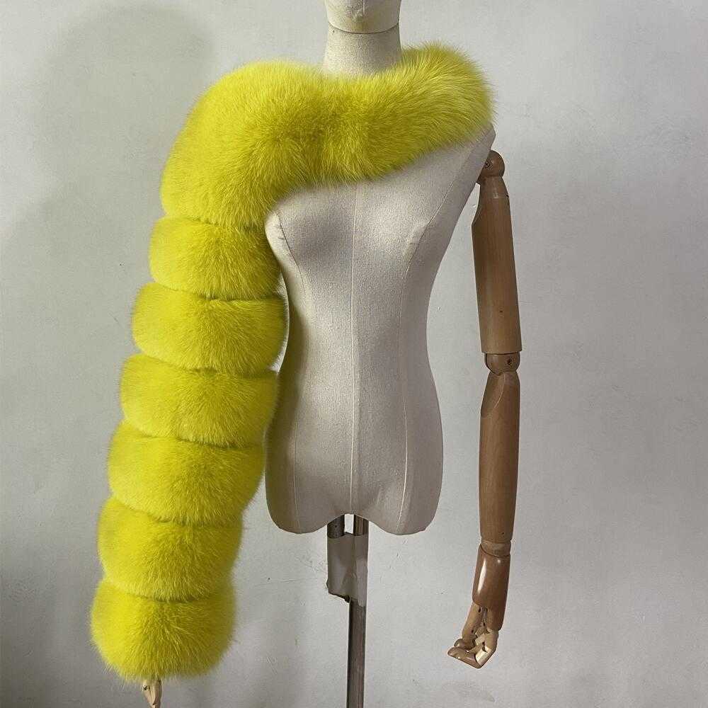 BEIZIRU Women Real Raccoon Fur silver red Sleeve Ladies Fashion Natural One Sleeve 211007