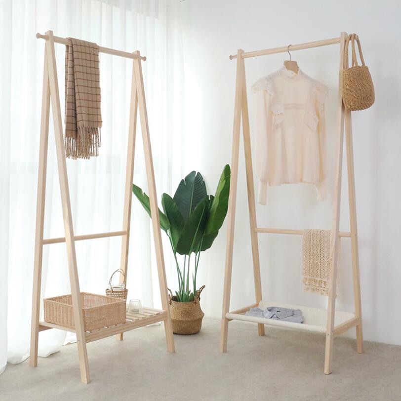 Clothes rack Bedroom Furniture bag racks modern simple cloakroom cloth olid wood shelf