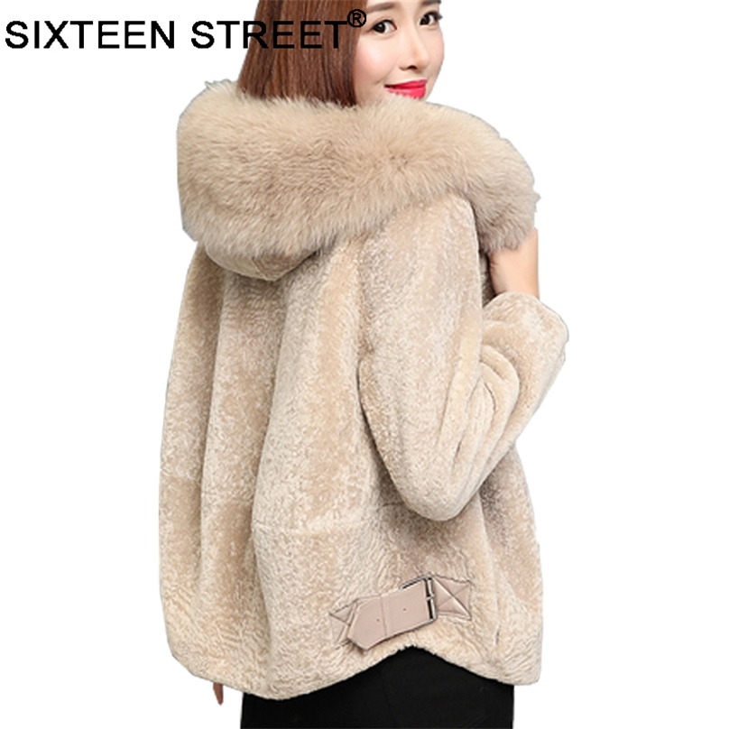 Winter cloth woman Fur Collar Hooded coat veste polaire female wool sheep sheared fur jacket thick warm winter parka 210603, Apricot
Winter cloth woman Fur Collar Hooded coat veste polaire female wool sheep sheared fur jacket thick warm winter parka 210603, Apricot