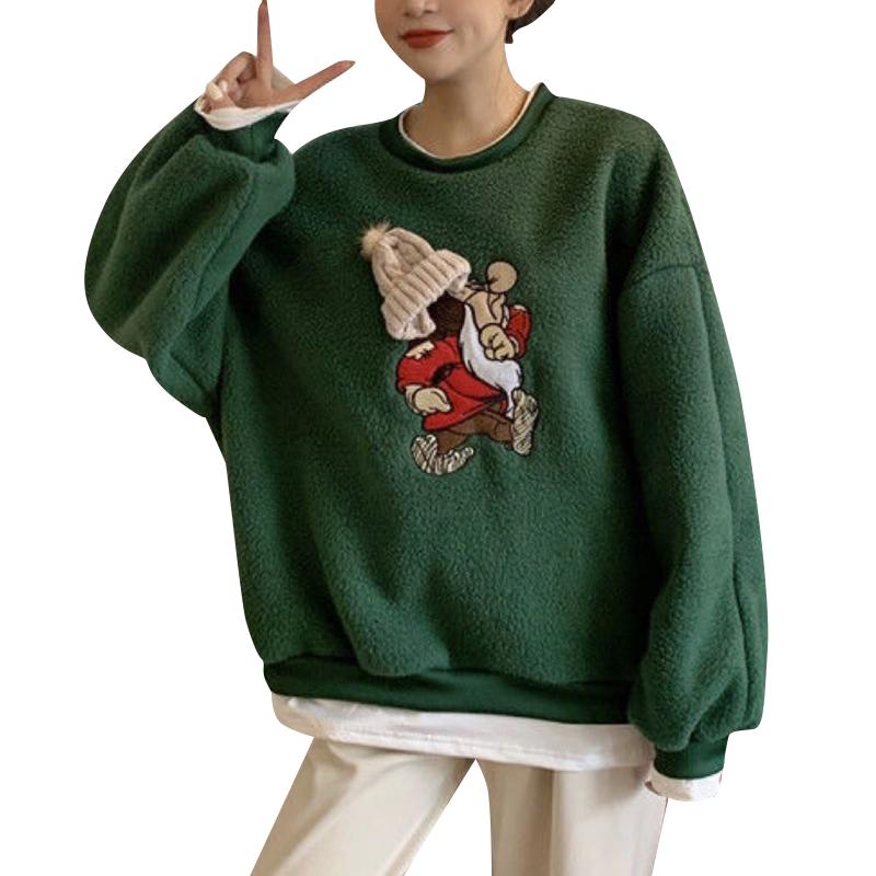 Women's Hoodies & Sweatshirts Women Christmas Sweatshirt Tops Long Sleeve Round Neck Cartoon Embroidery Fleece Spring Autumn Clothing, Green
Women's Hoodies & Sweatshirts Women Christmas Sweatshirt Tops Long Sleeve Round Neck Cartoon Embroidery Fleece Spring Autumn Clothing, Green