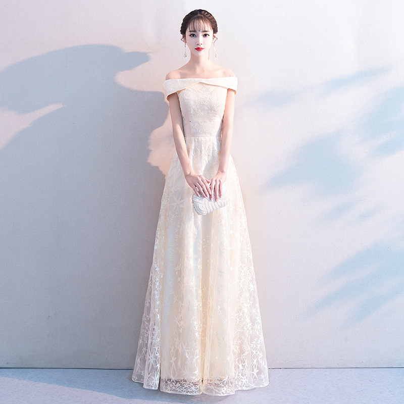 Champagne Elegant Slash Neck Formal Party Dress Office Lady Sweet Mesh Banquet Gown Exquisite Star Embroidery Pleated Dresses 1xeg, Gray-medium length
Champagne Elegant Slash Neck Formal Party Dress Office Lady Sweet Mesh Banquet Gown Exquisite Star Embroidery Pleated Dresses 1xeg, Gray-medium length