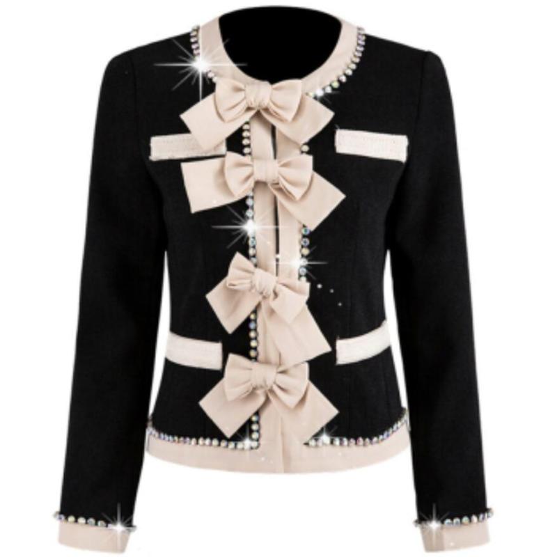 Women' Jackets Bow Small Fragrance Jacket Women Spring Autumn French Luxury Extravagant Rhinestone Short Suit, Black
Women' Jackets Bow Small Fragrance Jacket Women Spring Autumn French Luxury Extravagant Rhinestone Short Suit, Black