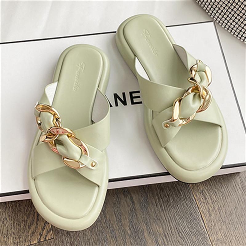 Slippers Platform Summer Designer Fashion Metal Pendant Indoor Outdoor Leisure Open Toe Solid Color Beachshoes, White
Slippers Platform Summer Designer Fashion Metal Pendant Indoor Outdoor Leisure Open Toe Solid Color Beachshoes, White