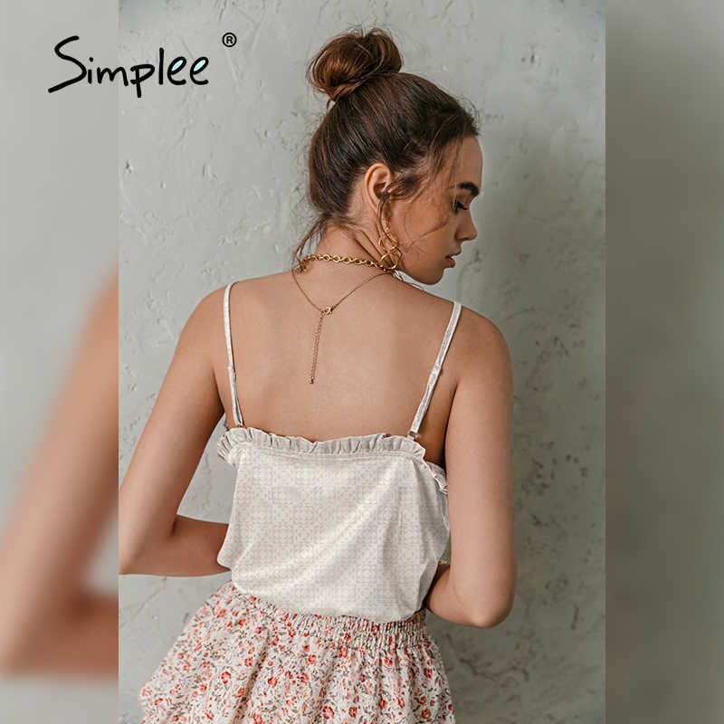 V-neck Sexy Satin ruffle Female Tanks Pink Loose Basic Sleeveless Office Lady Camis Fashion Women's Summer Sling Top 210625
