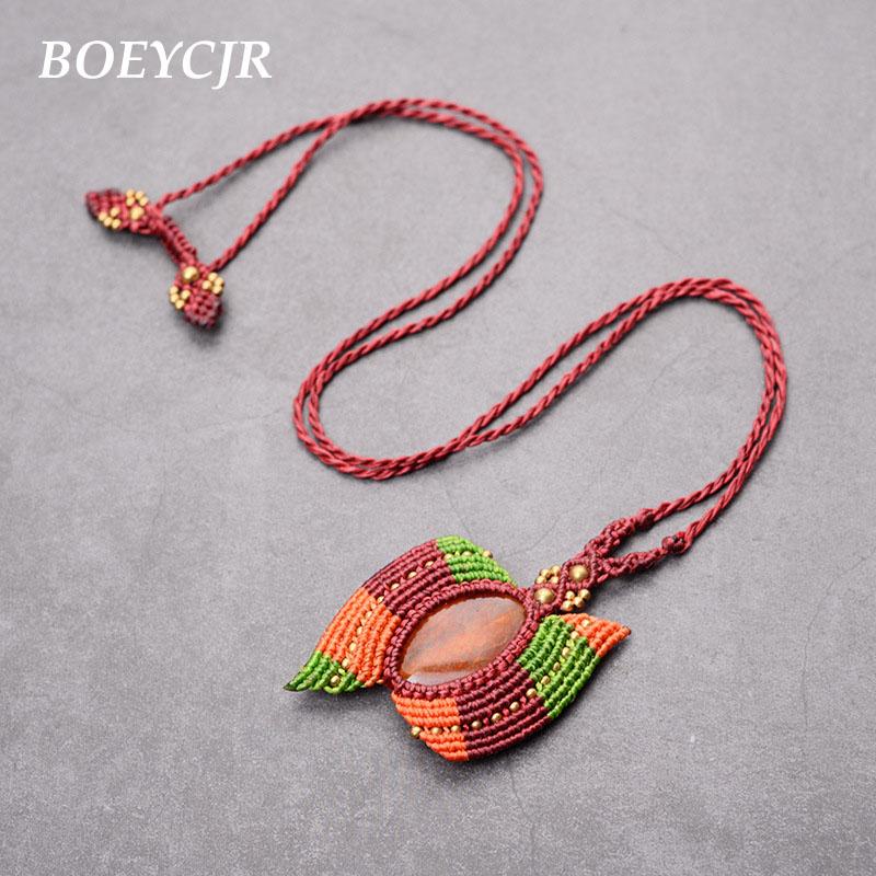 Pendant Necklaces BOEYCJR Natural Stone Macrame Braided Rope Necklace Chain Handmade Vintage Ethnic Jewelry For Women
Pendant Necklaces BOEYCJR Natural Stone Macrame Braided Rope Necklace Chain Handmade Vintage Ethnic Jewelry For Women