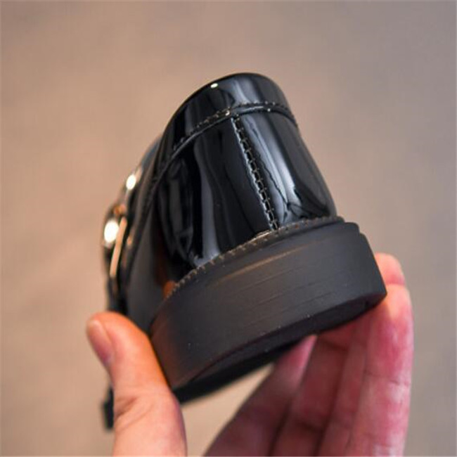 Kids Girls Casual Sneakers Black Leather Shoes Spring Autumn Loafers Toddler Boys Chain Slip on Shoes White Boat Shoe For Children