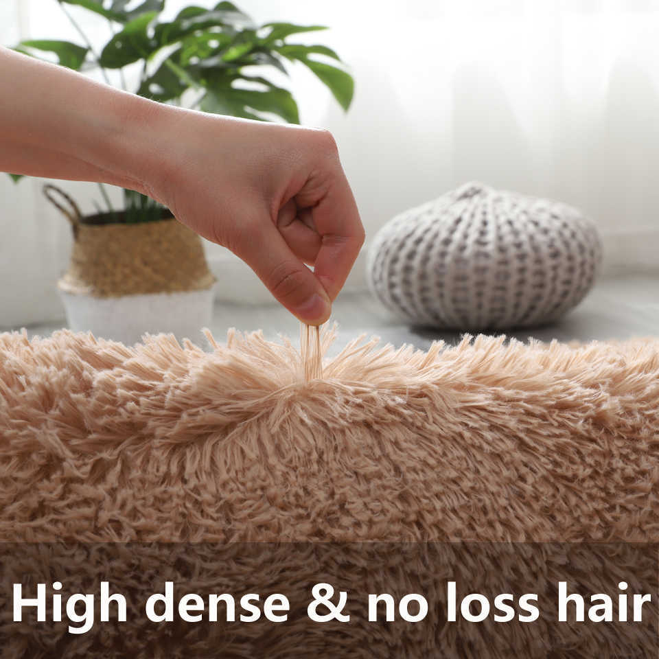Fluffy Round Carpet For Living Solid Color Thicken Soft Faux Fur Rugs Bedroom Plush Shaggy Area Rug Kids Room Floor Mat 0727 H260226