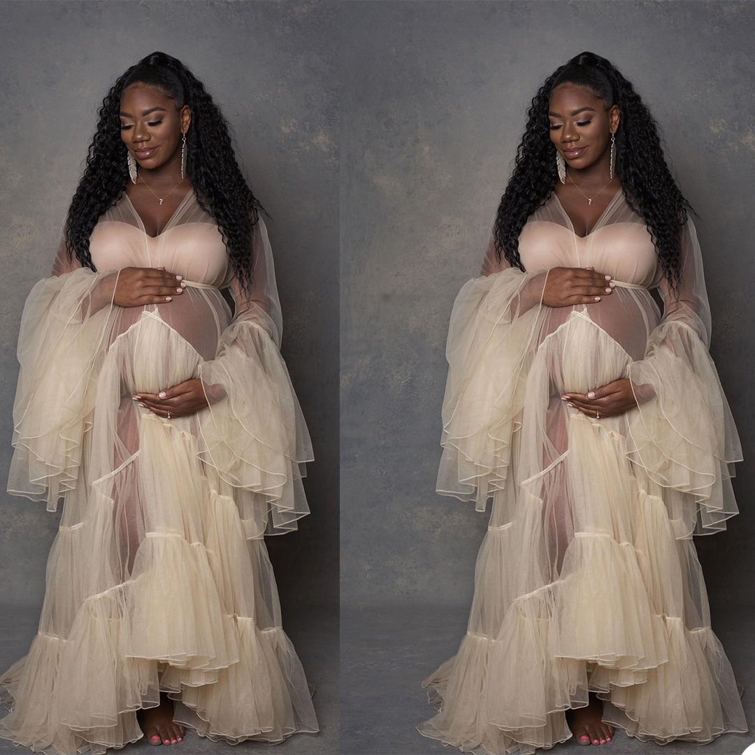 2021 Ruffles Kimono Prom Robe Photoshoot Gowns African Cape Cloak Maternity Dress Pregnant Party Sleepwear Women Bathrobe, Gray
2021 Ruffles Kimono Prom Robe Photoshoot Gowns African Cape Cloak Maternity Dress Pregnant Party Sleepwear Women Bathrobe, Gray