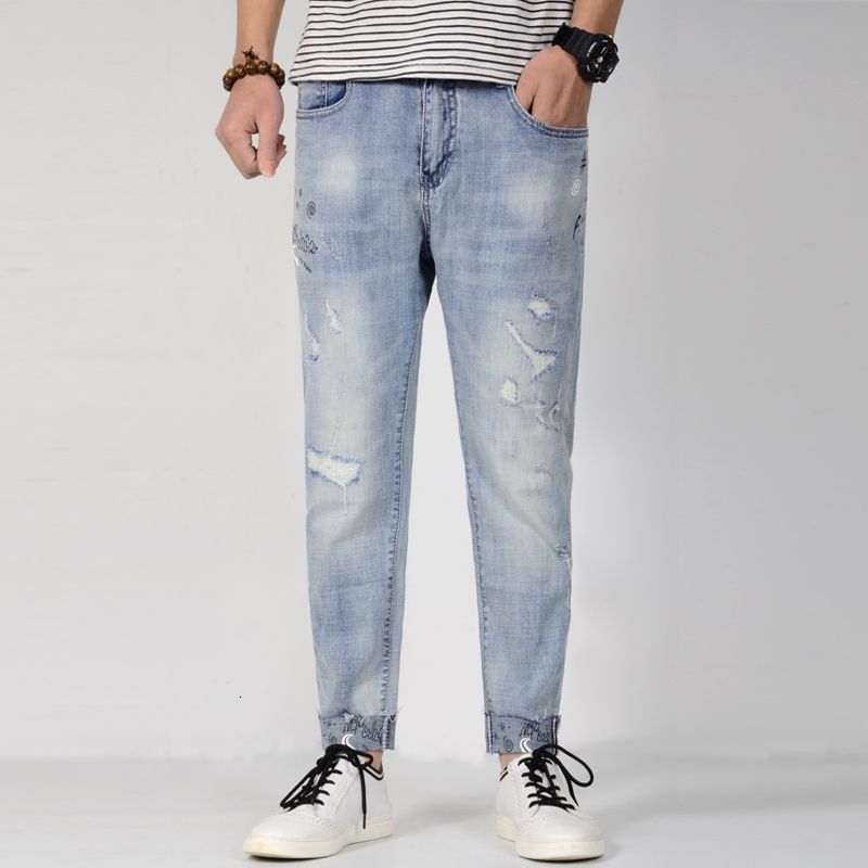 2021 New Men's Ripped Plus Size Tapered Light Blue Baggy Jeans Cotton Jogger Casual Trousers with Big Pockets 28-36 A00e, Sky blue
2021 New Men's Ripped Plus Size Tapered Light Blue Baggy Jeans Cotton Jogger Casual Trousers with Big Pockets 28-36 A00e, Sky blue