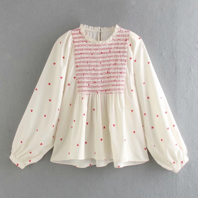 Women Chic Printing Splicing Shirt Casual Femme Lantern Sleeve Blouse Lady Loose Tops Blusas S8135 210225