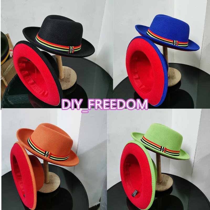 Stingy Brim Hats Elastic Band Men Fedoras Two Toned For Black Red Bottom Felt Hat Jazz Bowler Perfomance, 13
Stingy Brim Hats Elastic Band Men Fedoras Two Toned For Black Red Bottom Felt Hat Jazz Bowler Perfomance, 13