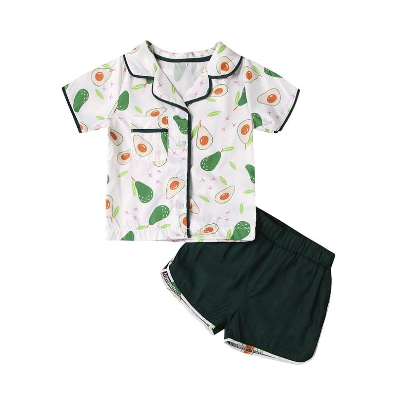 Clothing Sets Toddler Girls Fruit Print Short Sleeve Button Down Shirts Solid Shorts 2PCS Set, White
Clothing Sets Toddler Girls Fruit Print Short Sleeve Button Down Shirts Solid Shorts 2PCS Set, White