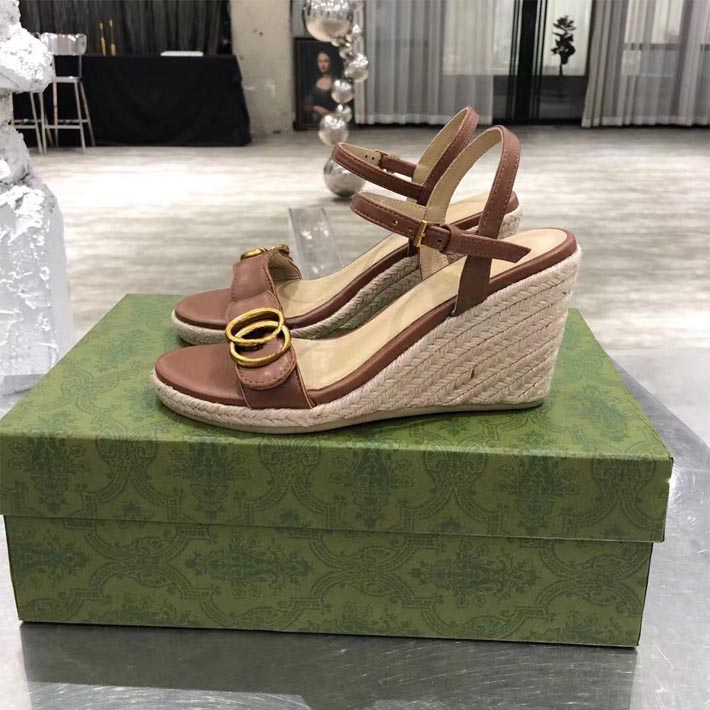 2021 high heeled sandals sexy women thick soled light linen woven lace-up fisherman shoes fashion luxury designer non-slip comfortable canvas shoes large 39, 41, 42, White silver button