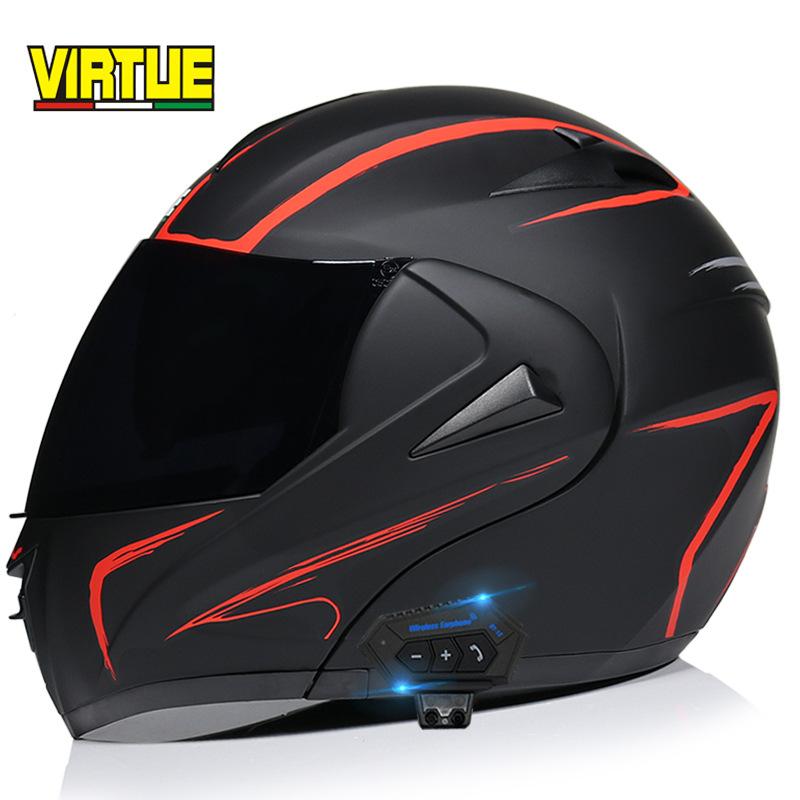 Motorcycle Helmets Bluetooth Helmet Flip Up Visor Dual Lens Cascos DOT Cool Full Face Casco Black Motorbike Modular, Lh01
Motorcycle Helmets Bluetooth Helmet Flip Up Visor Dual Lens Cascos DOT Cool Full Face Casco Black Motorbike Modular, Lh01