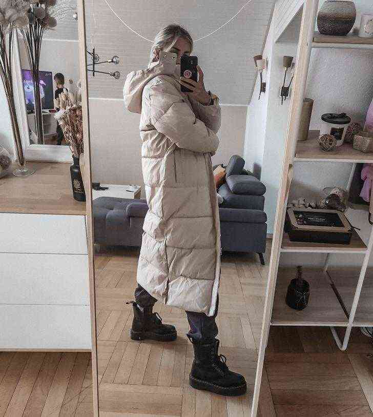 Winter Clothes Women Woman Parkas X-long Black Beige Thick Warm Jacket Ankle Length 211130