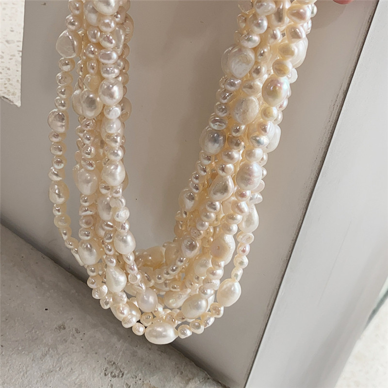100% 925 Sterling Silver Mix Size Irregular Natural Freshwater Pearl Necklaces For Women Wedding Party Gifts Female Choker Neckace