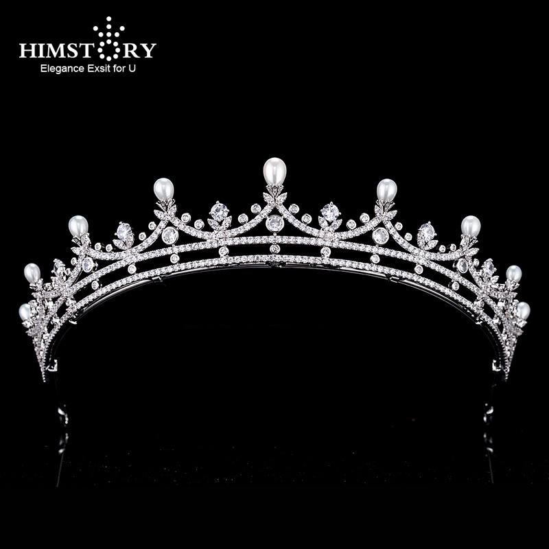 Hair Clips & Barrettes Himstory European Bride Princess Pearl Crown 3A CZ Crystal Headband Jewelry Wedding Accessories Bridal Headdress Tiar
Hair Clips & Barrettes Himstory European Bride Princess Pearl Crown 3A CZ Crystal Headband Jewelry Wedding Accessories Bridal Headdress Tiar