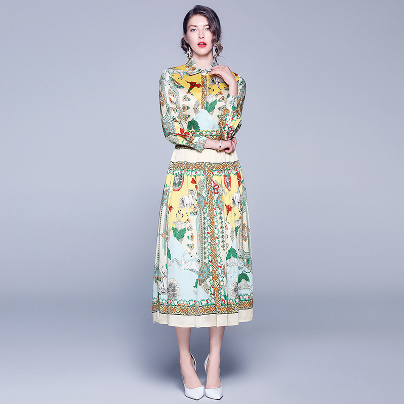 2021 New Fashion Designer Flower Print Women Charming Button Beach Female Long Sleeve A-line Pleated Vestidos 7BU4, As picture
2021 New Fashion Designer Flower Print Women Charming Button Beach Female Long Sleeve A-line Pleated Vestidos 7BU4, As picture