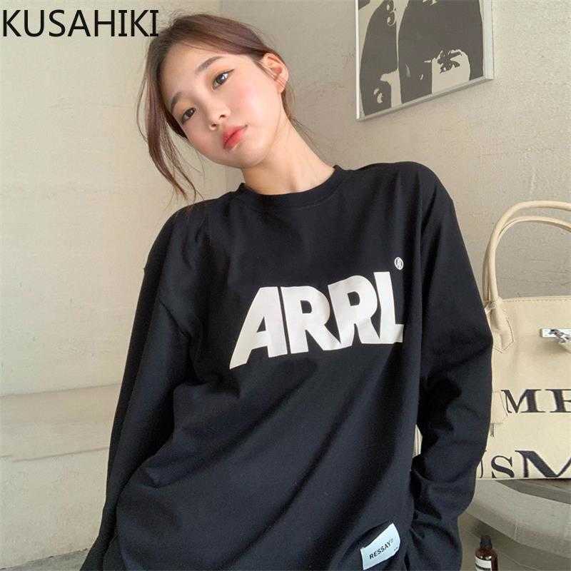 KUSHAIKI Korean Letters Printed Woman Tshirts Long Sleeve O-neck Causal Tee Tops Spring Medium-long Graphic T Shirts 6F676 210602, White
KUSHAIKI Korean Letters Printed Woman Tshirts Long Sleeve O-neck Causal Tee Tops Spring Medium-long Graphic T Shirts 6F676 210602, White