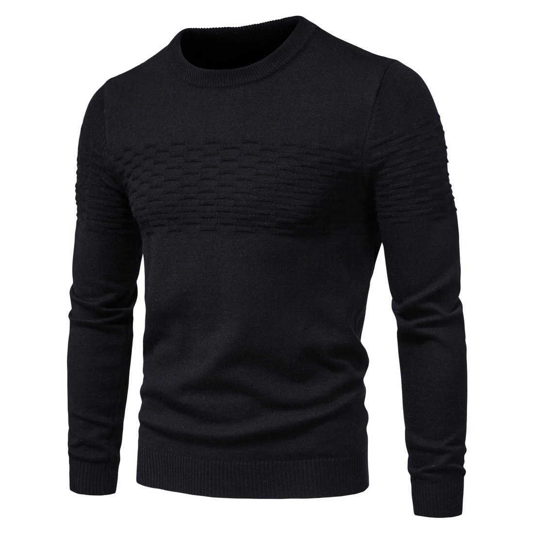 Men Winer Casual Solid Thick wool Cotton Sweater Pullovers High Elasticity Fashion Slim Fit O-Neck 211008