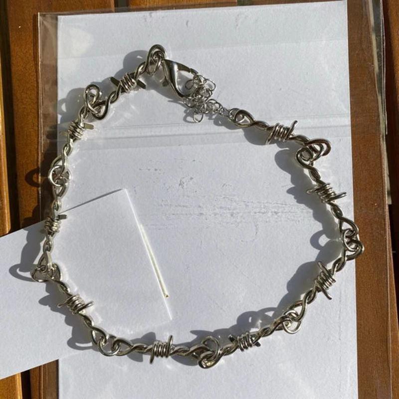 Chains Punk Style Barbed Wire Choker Stainless Steel Necklace HipHop Women039s Accessories Gothic Mens Jewellery Unisex G
