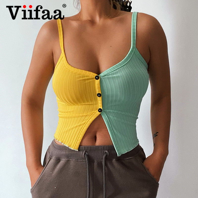 Viifaa Yellow and Green Two Tone Knit Top Button Up Spaghetti Strap Summer Women Going Out Fashion Patchwork Cami Topshigh quality, Black
Viifaa Yellow and Green Two Tone Knit Top Button Up Spaghetti Strap Summer Women Going Out Fashion Patchwork Cami Topshigh quality, Black