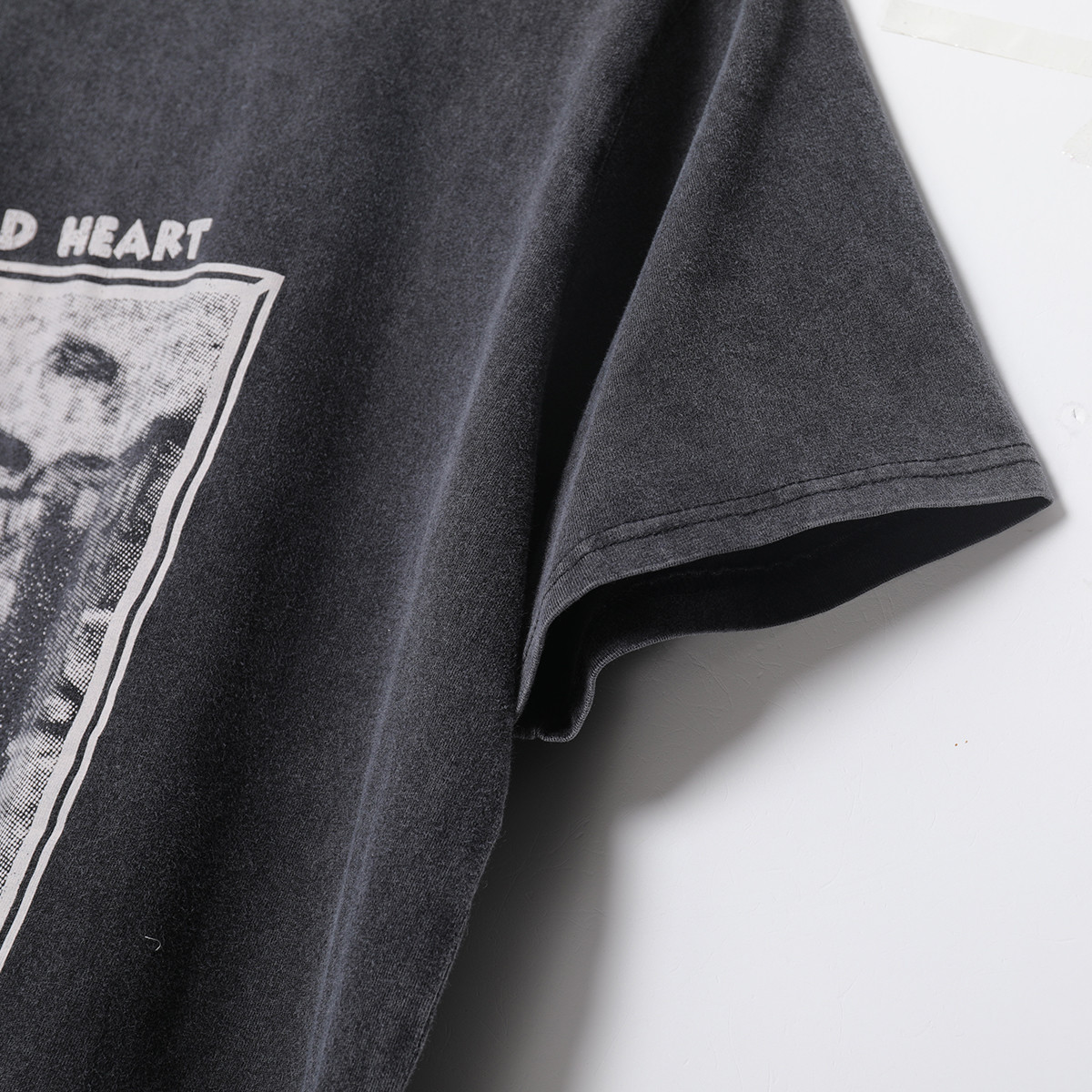Wild Heart Faded Tees Women Summer Short Sleeve O Neck Cotton Shirts T-Shirt Casual Vintage Classic Washed Black Tshirt Top 210306