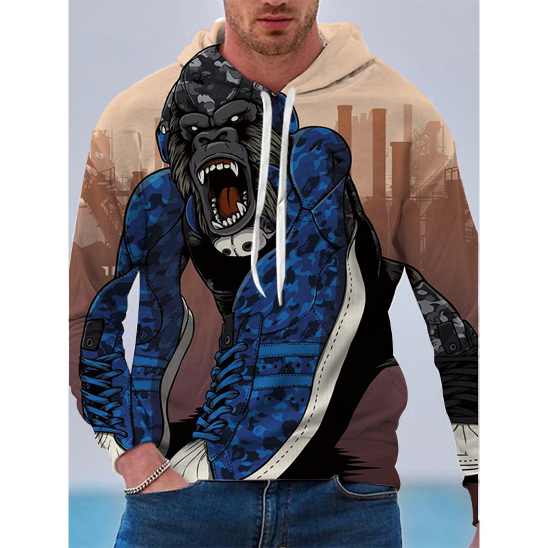 Gorilla pattern men is a 3D printed hoodie visual impact party top punk goth round neck high quality American sweater hoodie, Black
Gorilla pattern men is a 3D printed hoodie visual impact party top punk goth round neck high quality American sweater hoodie, Black